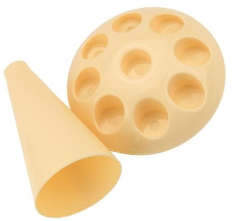 EXHUMKY Cake Decorating Piping Bag Stand Holder Pastry Bag Support Cup and Large Star Piping Tip Holder, Reusable Frosting Tools Organizer for Baking and Churro Making, Single Beige Storage Rack