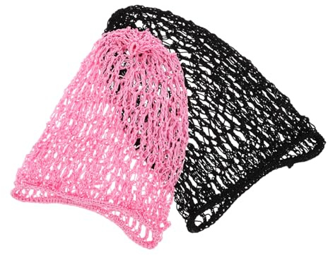 FOMIYES 2stücke Gehäkeltes Haarnetz Aus Polyester Für Damen Atmungsaktive Netzmütze Zum Schutz Langer Haare Nachthaube Zum Schlafen Handgefertigt Elastisch Und Komfortabel