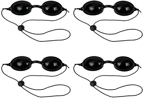 Embhlitfe 4 Paar Bräunungsbrillen, verstellbare Schutzbrille für Rotlicht-Augenschutz, Sonnenliegen-Augenschutz für Frauen, geeignet zum Sonnenbaden, LED-Lichttherapie, Schönheit