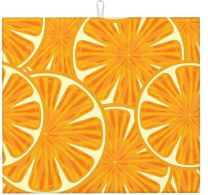 Zouey Alfombrilla Absorbente para escurrir Platos, Alfombrilla para Fregadero de Cocina, 41 x 46 cm, Color Naranja Brillante