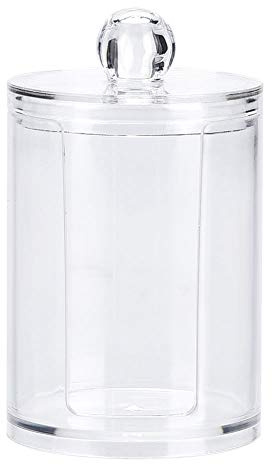 Support Rond en Acrylique pour Cotons-tiges de Maquillage, boîte de Rangement Transparente pour cosmétiques, tampons de Coton, Boucles d'oreilles, Accessoires de beauté