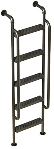 ZENSTYW Escalera De 5 Peldaños Montados Desde La Pared Al Suelo,Escalera De Doble Cama Interior con Pasamanos,Escalera De Salida para Ventana De Sótano,Carga De 330 Libras(180cm/70.8in)
