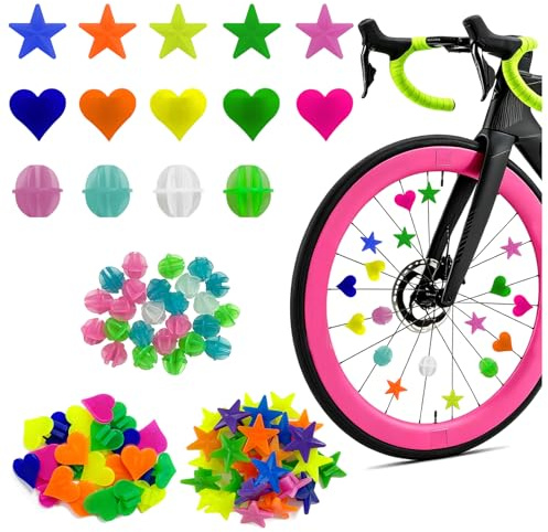 pangutheos 210 Stück Bunten Fahrradspeichen, Fahrrad Speichenperlen, Fahrrad Speichen Deko, Fahrrad Zubehör Kinder für Mädchen und Jungen