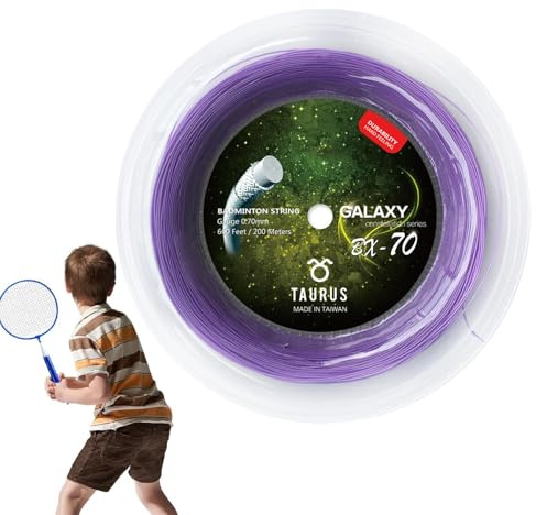 Badmintonsträng – 656 fot högelastisk tråd ersättning för racketar | professionell 0,70 mm racket träningssträng | hållbar 200 m platta idrottare och proffs, 20-12,7 kg spänning