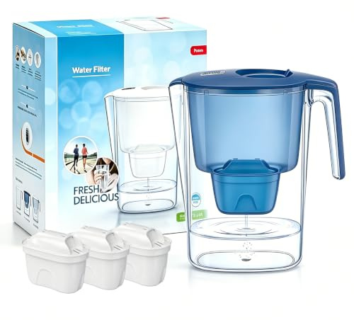 Guyisile 3.6L Carafe Filtrante d'eau avec 3 Filtre,NSF Certifiée,Sans BPA