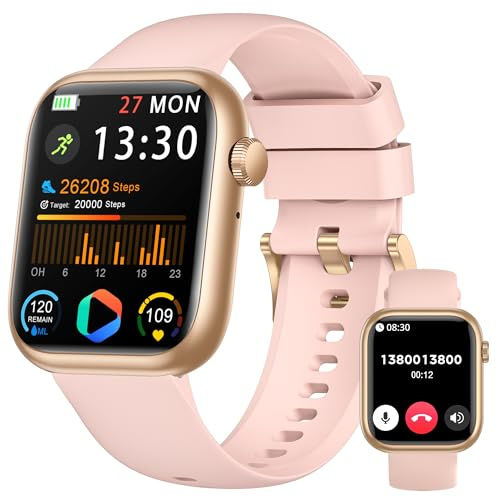 Smart Watch per uomo e donna (rispondere/effettuare chiamate), orologio fitness da 4,65 cm con frequenza cardiaca/pressione sanguigna, contapassi, monitoraggio del sonno, oltre 120 modalità sportive