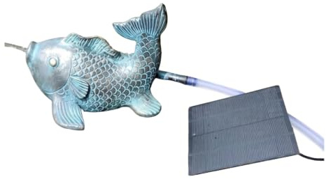 Générique Solenergisk dammspott, liten fiskformad vattenfontän, hartsdekoration utomhus för trädgårdsdammar (6, 89 x 6, 30 x 5, 51 tum)