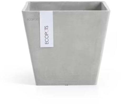 Ashortwalk ECOPOTS Rotterdam Square Plant Pot made from recycled plastic (Width 20cm x Length 20cm x Height 17.5cm)