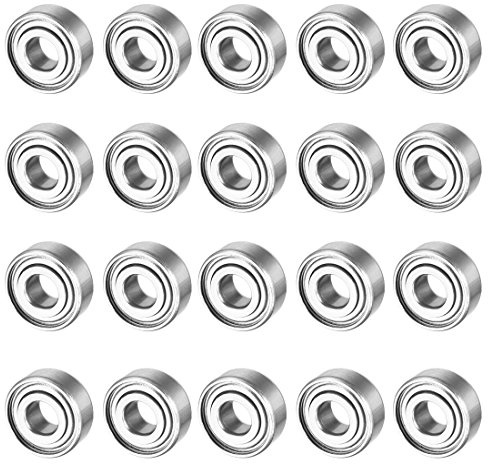 sourcing map 20 Stück MR105ZZ 5mmx10mmx4mm Doppelt Geschirmt Miniatur Tief Rillenkugellager Kugellager Rollenlager Skateboard Bearings Skateboard Kugellager Mini Kugellager Bearings