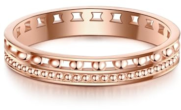 GLANZSTÜCKE MÜNCHEN Damen Ring 925/- Sterling Silber rosévergoldet 18 Karat Silberring
