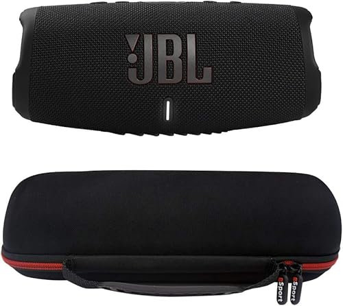 JBL Enceinte portable étanche Charge 5 avec batterie externe intégrée et étui rigide en EVA gSport (noir)