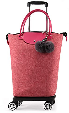 Einkaufswagen Faltbar Leise 4 Doppelräder 360°-Lenkrollen Schwerlast 50kg Wasserdicht Reißverschluss Trolley-Tasche Abnehmbar Supermarkt Reisen Picknick Camping Einkaufswagen Sackkarre groß 28L+