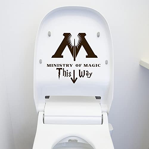 2 Stück Wc Aufkleber, Wc Sticker Ministry Of Magic, Wc Deckel Aufklebers Sticker, Pvc Wasserdicht Aufklebers Toilette Lustig Karikatur, MINISTRY OF MAGIC, Toilette Abnehmbare Diy Aufkleber,15 * 14cm