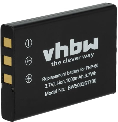 vhbw Akku Ersatz für Traveler D-LI7 | DB-40, DB-43, FNB-82LI, KLIC-5000 für Kamera (1000mAh, 3,6V, Li-Ion)