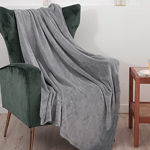 Fiqops Kuscheldecke Flauschig 220x240cm Grau Wolldecke Blanket Zweiseitige Kuscheldecke Warm Sofadecke/Couchdecke Superweich und Flauschig Fleecedecke für Bett und Sofa