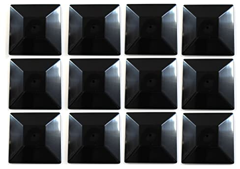 Nominal 4x4 Plastic Fence Post Caps with Nail Hole (3-5/8x 3-5/8) (12, Black)