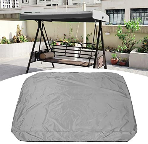 Toldo Impermeable Abatible, Cubiertas de Columpio para Columpio de Patio Al Aire Libre, Reemplazo de Toldo de Columpio de Porche, Cubierta Superior Abatible para Accesorio de Parasol de Jardín(Gris)