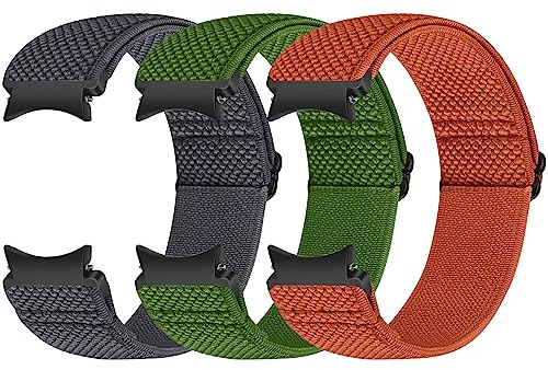Runostrich Elastische Armband kompatibel mit Samsung Galaxy Watch 7/6/5/4/FE 40mm 44mm/Galaxy Watch 5 Pro/Galaxy Watch 6/4 Classic 43mm 47mm 42mm 46mm Nylon Sport Uhrenarmband Damen Herren