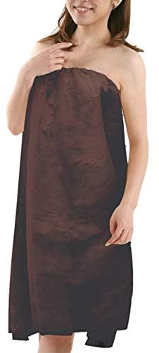 Elitzia Disposable Salon Spa Sauna Wrap Bathrobe Non-Woven Beauty Skirt Chest Fabric Adjustable Closure Sweat Steaming 50 pcs ET11922 (Brown)