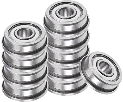 Kozelo 10 Stück F604ZZ Flansch Kugellager - [4x12x4mm] Ersatz Rad Lager für Schubkarre Rasenmäher Hand LKW Achse Verwendung Chrom Stahl ABEC1