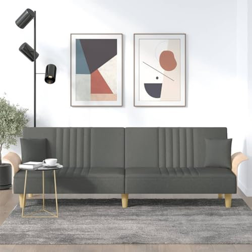 CIADAZ Schlafsofa mit Armlehnen Dunkelgrau Stoff Sofas & Couches, Couch, Sofa Wohnzimmer, Sofa Für Jugendzimmer, Relaxsofa, Sofa Für Schlafzimmer, Polstersofa, 351888