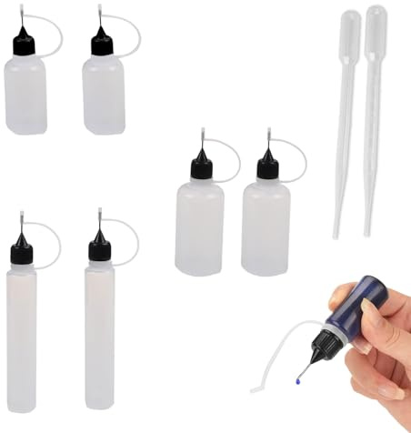 Squeeze Flasche,6 Stück Nadelflasche,5ml 10ml 30ml Quetschflasche Klein,Dosierflasche,Plastik Quetschflasche,Plastikflasche,Leimflasche Leer,Kleine Plastikflaschen Zum Befüllen,Mit Nadelspitze