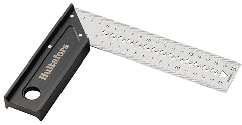 Winkel Pro 205mm x 45mm aus Aluminium von Hultafors I Toleranz von ±0,03° I 45°/90°/135° I Mit Anreißfunktion & Mittellinie I Messfunktion von Längen & Winkeln I Made in EU I 260303
