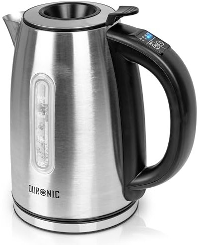 Duronic Temperature Control Kettle EK43 Stainless Steel Kettles with Temperature Control Hot Water Boiler Electric Water Heater Fast Boil Kettles Digital Kitchen Kettle for Boiling Water Tea Coffee