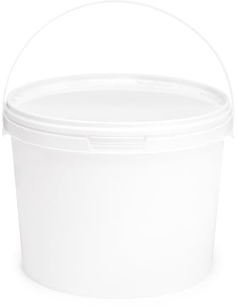 Garronda Secchio con Coperchio 3 L 20 Pezzi Bianco GD-0071 | Contenitore di plastica per alimenti farina miele cereali pasta conserve prodotti secchi o umidi