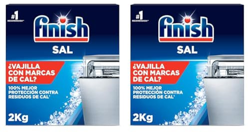 Finish Sal para Lavavajillas, Función Antical, 2kg (Paquete de 2)