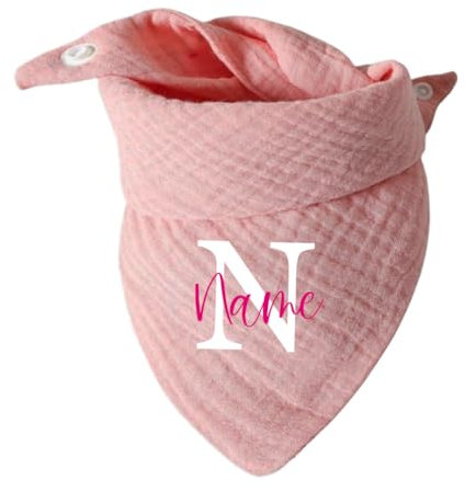 Personalisierbares Baby-Dreieckstuch aus Musselin – Weiches Baby-Lätzchen mit Namen – Ideal als Geschenk für Babys und Kleinkinder
