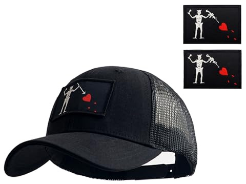 YUSENGMOO Black Tactical Baseball Cap | Blackbeard Cap patch set,Running,fishing,hunting,Tactical Team,Embroidery Trucker Hat,Field Operations Casual Cap