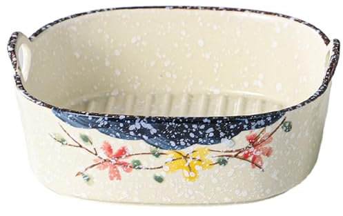 Fuente pequeña de cerámica,Bandejas Horno,Fuente para Horno,con asas de cerámica, pequeño horno para lasaña,Postres, Cocina, tiramisú, molde para hornear