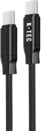 Câble USB-C vers USB-C en Nylon Tressé Noir 60w - Charge Rapide & Ultra Résistant (1m) prise type-c compatible avec Samsung, iphone15-16, iPad, MacBook, Huawei, Android, Samsung Galaxy, etc.