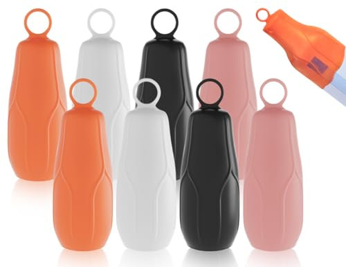 AOYEGIC 8 pièces housses de bouteille de voyage,housses de protection anti-fuites en silicone pour récipients de voyage,housses de toilette élastiques anti-fuites(96 * 35 mm)