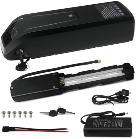 UBETTER 36V 20Ah Ebike Akku Elektro-Fahrrad Batterie mit 30A BMS, 2A Schnell-Ladegerät, USB Ausgang, Sicheres Schloss, Led-Anzeigeleuchte, 5 Pin Grundplatte, für 0-1000W Motor