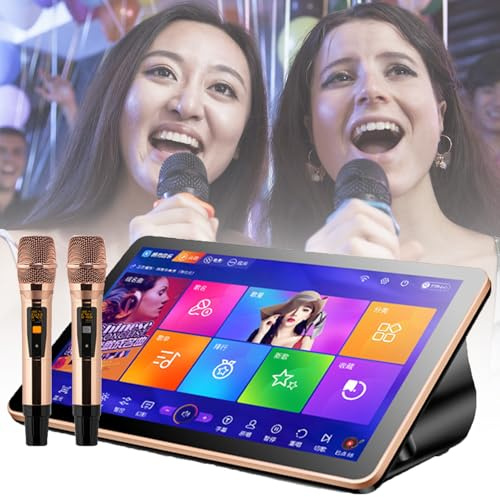 Máquina de karaoke con pantalla táctil LED de 18.5 pulgadas, micrófono inalámbrico profesional, actualización en la nube, descarga canciones, almacenamiento de 3 TB para un entretenimiento sin fin