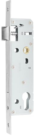 Stainless Steel Mortice Sash Lock, 85MM Center 35MM Backset Door Lock for Internal and External Doors, Satin Nickel Frame Mortice Deadlock for Home and Workplace