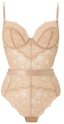 Ann Summers Hold Me Tight Body Hourglass Shaping, Ladies Underwear with Brazilian Brief, Cut-Out Back, & Underwired Cups - Genuine Womens Lingerie