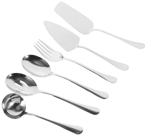 FUNOMOCYA Set Di Posate in Acciaio Inossidabile Da 6 Pezzi Forchetta Cucchiaio Utensili Per Buffet Riunioni in Hotel