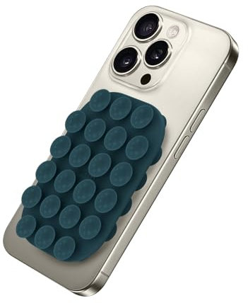 Celly, Ventosa Rettangolare Per Telefono Con 22 Ventose in Silicone, Supporto Portacellulare Versatile, Colore Blu, 9 x 6 cm