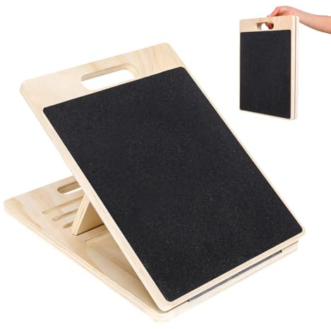 Portable Wooden Slant Board Professionale,40x30x4cm Tavola Inclinata Regolabile, Antiscivolo Slant Board e Allungatore per Polpacci, per Uso Domestico, In Palestra