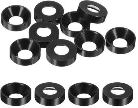 M METERXITY Rondelle Di Finitura M8 Testa Svasata Dia Foro 0,31/8mm 10Pz | Lega Di Alluminio Rondella A Coppiglia, Per Testa Vite Guarnizione, Per Parti Industriali, Nero