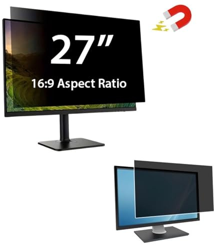 WIKIPARTS HD 27 Inch Monitor Privacy Screen Filter | 16:9 | Anti-Glare | Blue Light | Removable | 27 Privacy Screen (PACK 10)
