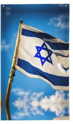 Bandera israelí con estampado de bandera de Israel para exteriores, jardín, patio, buzón, porche, terraza, decoración