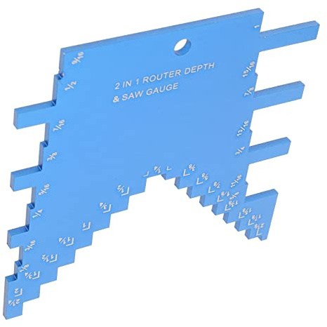 Housoutil Aluminum Alloy Depth Gauge for Woodworking with Engraved Scale Saw Gauge for Table Saw Blade Height and Router Milling Bit Depth Setting