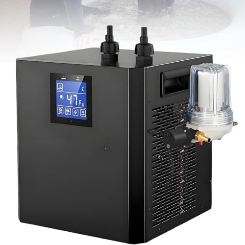 ROGHA Refroidisseur d'eau à Bain de Glace pour Baignoires Froides, Refroidisseur d'eau à Bain de Glace avec Pompe à Eau à Filtre Externe pour Récupération d'eau Froide DoubleWaterPump