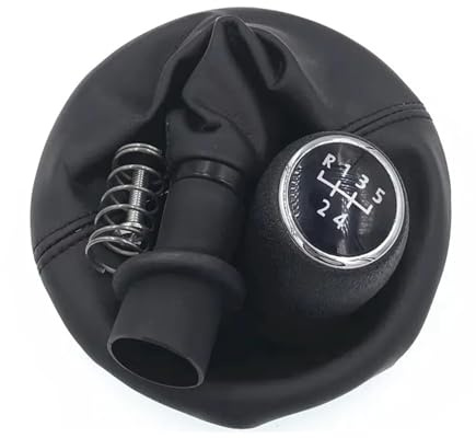 FGHDSSA Schaltknauf Schalthebelmanschette Für 5-Gang-Schaltung Für VW Für Transport Für T5 Für T5.1 Für T6 (2003–2015)(Black 5 Speed)