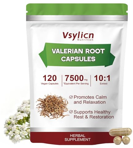 Valerian Root 120 Capsules | 750mg 10:1 Extract (Equivalent to 7500mg Raw Root) | Herbal Supplement