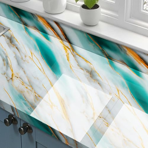 WEKONUMEX Carta di Contatto in Marmo, Carta da Contatto in Marmo Multicolore con Pellicola Adesiva e Stick, Dimensioni Multiple(Style 1,10m*40cm)